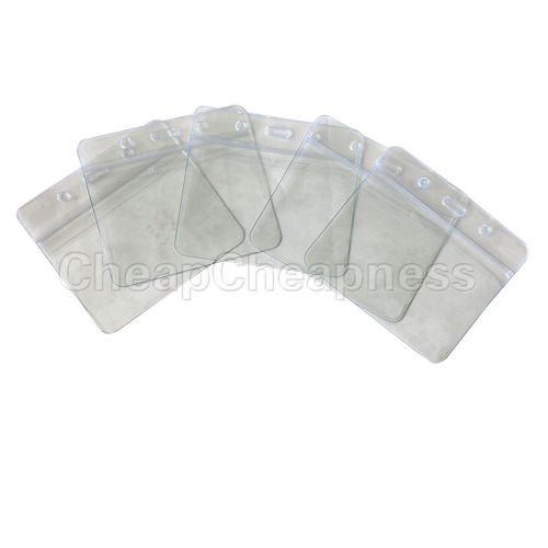 5 x PVC Free Postage Clear Plastic Pocket Wallet ID Card Pass Badge Holder US LO