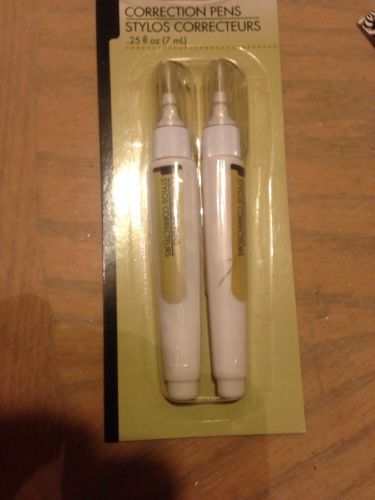 2 Pk Correction Pens Fine Tip Fix &amp; Cover Up Writing Mistakes School Office Desk
