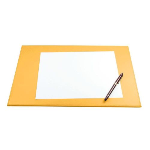 Desk pad 17.5 x 10.8 inches - Smooth cow - Leather - Yellow
