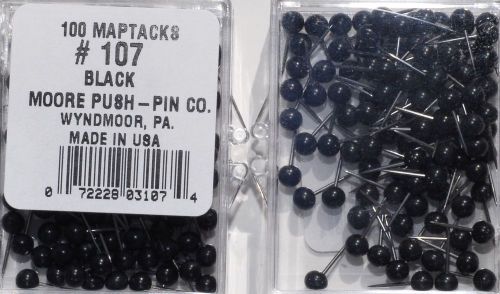1/8 Inch Map Tacks - Black  by Moore Push Pin