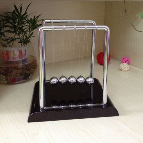 Newtons Cradle Steel Balance Balls Physics Science Pendulum Desk Accessory SR1F
