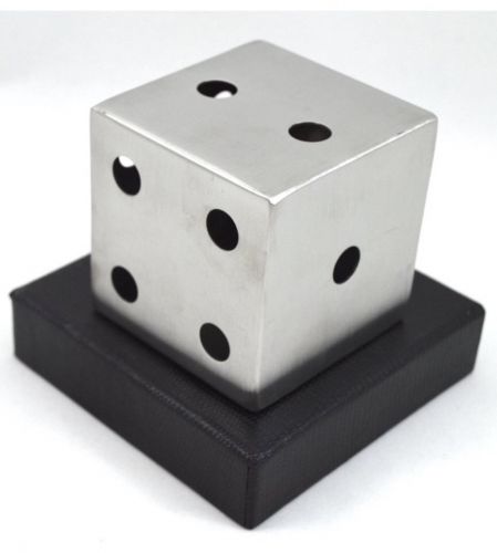 Stainless Steel Dice Pen and Pencil Holder Executive Desk accessory