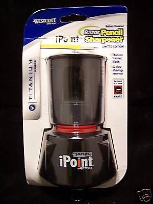 Westcott titanium ipoint pencil sharpener battery or/bl sealed nip for sale