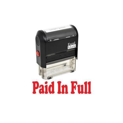 PAID IN FULL Self Inking Rubber Stamp - Red Ink (42A1539WEB-R) New
