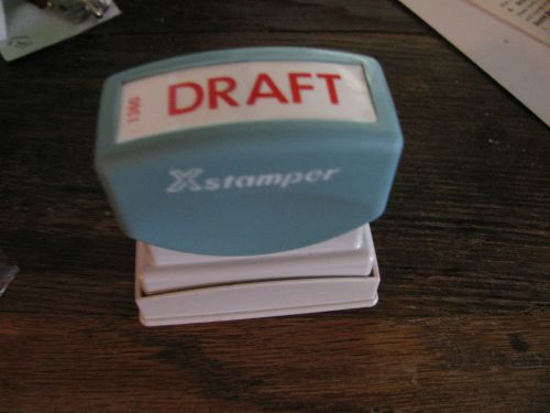 XSTAMPER Self-inking Stamp - Draft Message Stamp  - Red