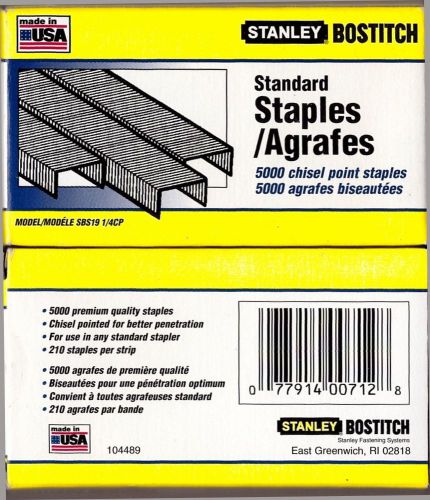 5000 Stanley Bostitch Chisel Point Premium Staples SBS19 1/4CP Made in the USA