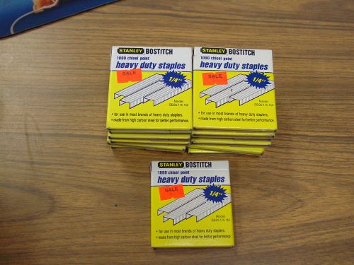 (13) BOXES OF 1000 CHISEL POINT STAPLES - STANLEY 1/4&#034;