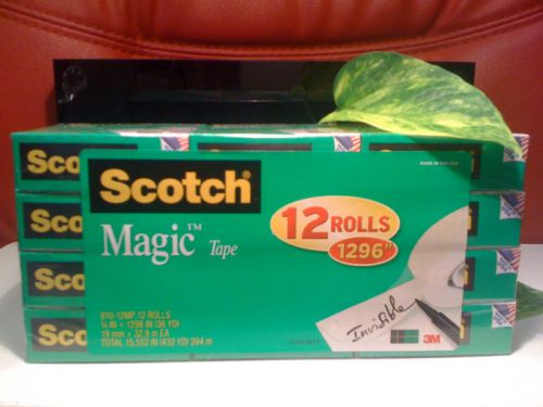 SCOTCH 3M Magic Tape 810-12MP 12 Rolls 3/4&#034; x 1296&#034; Ea