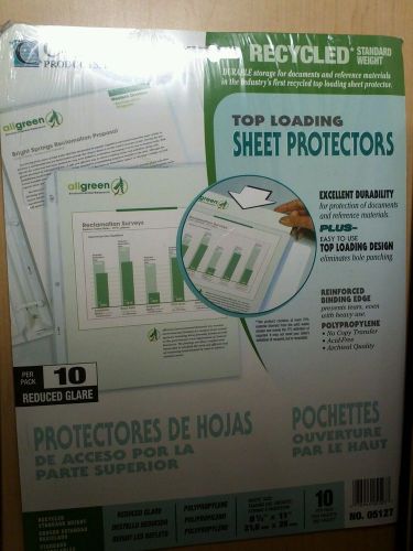 Recycled Polypropylene Sheet Protector, reduced glare, 11 x 8 1/2, 10/PK, 05127