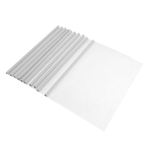 NEW 10 Pcs Plastic Business Clear Sliding White Bar A4 Paper File Folder Cover