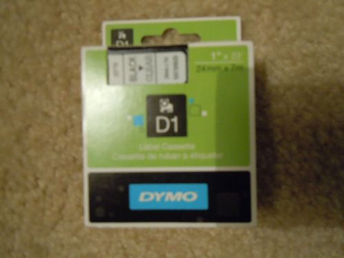 Lot of 2 DYMO D1 Label Cassette Black on Clear #53710 1&#034;x23&#039;