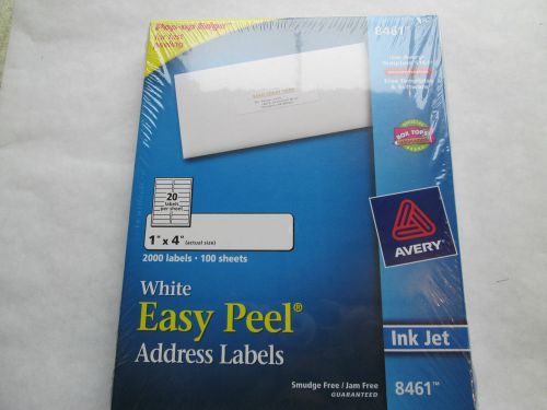 AVERY WHITE EASY PEEL ADDRESS LABELS #8461 2000 LABEL 100 SHEET FREE SHIPPING US