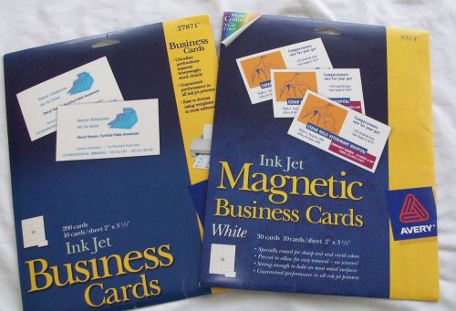 AVERY 27871 BUSINESS CARDS+ 8374 MAGNETIC CARDS Ink Jet New, Sealed