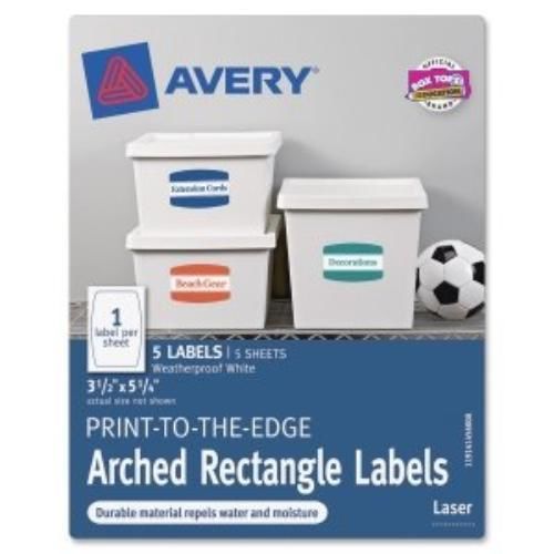 Avery print-to-the-edge arched rectangle labels - 5.75&#034; width x 3.25&#034; (ave41456) for sale