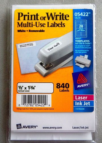Avery 05422 White Multi-Use Return Labels- 0.5Lx1.75W&#034; 840 Count, Print or write