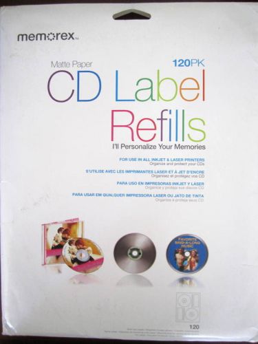 Memorex White CD Label Refills Matte Finish 120 Count 73950820-B