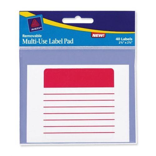 Avery removable multi-use label pad, assorted colors, 3 packs of 40 = 120 labels for sale