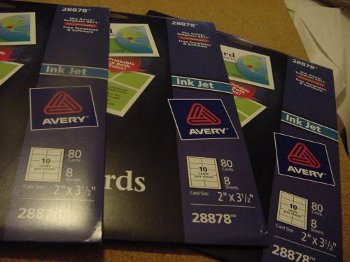 YOU GET 3 PACKS.......Avery White Clean Edge Business Cards inkjet 28878 80 cts