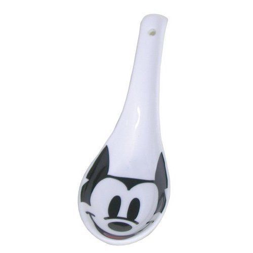 Rare /Cute - Disney Mickey Mouse Face Design Ceramic China Soup Spoon NEW Japan