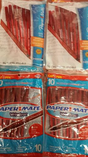 Paper mate red ink pens 10 pack lot of 10