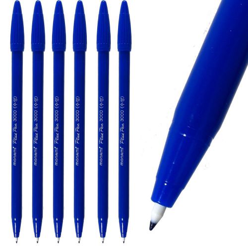 12 MonAmi Plus Pen 3000 Fine Sign Pen for Office, School. Auqa Ink, Blue, 12pcs