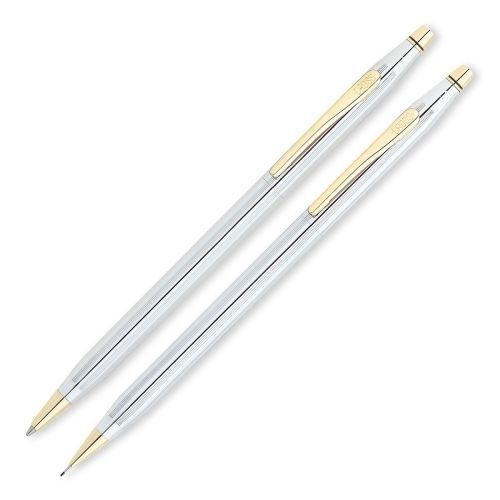 Cross Classic Century Medalist Ballpoint Pen &amp; Pencil -.50 mm-Chrome-2/Set