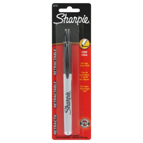 Sharpie retractable permanent marker, fine point, black ink, each for sale