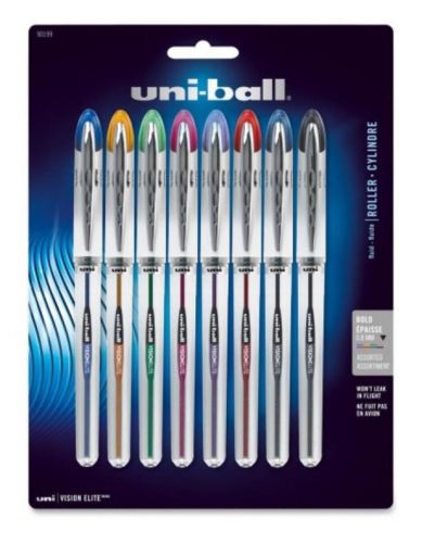 uni-ball Vision Elite 8 Colors Bold Point 0.8mm Uniball Airplane Safe