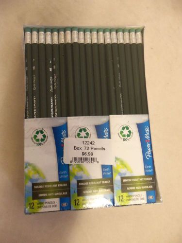 PAPER MATE EARTH WRITE  #2 WOOD PENCILS 12242 PACK OF 72 GREEN NEW
