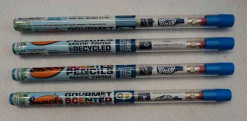BLUEBERRY SYRUP lot 4 SMENCIL PENCIL recycled scented autism smencils #2 eco