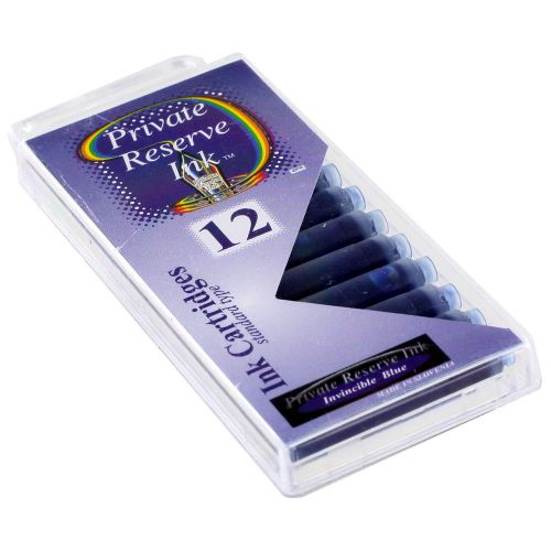 Private Reserve Short International Ink Cartridges, Pack of 12 - Invincible Blue