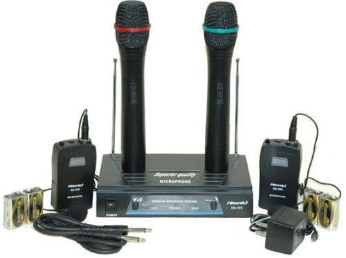NEW Hisonic Dual Wireless Microphone System with 2 Handheld &amp; 2 Lapel