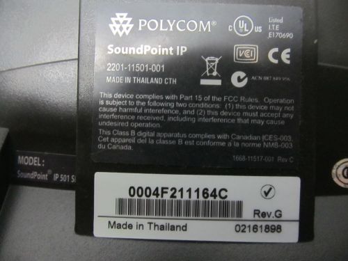 POLYCOM SOUNDPOINT IP 501 SIP BUSINESS Phones 2201-11501-001 Genuine Units