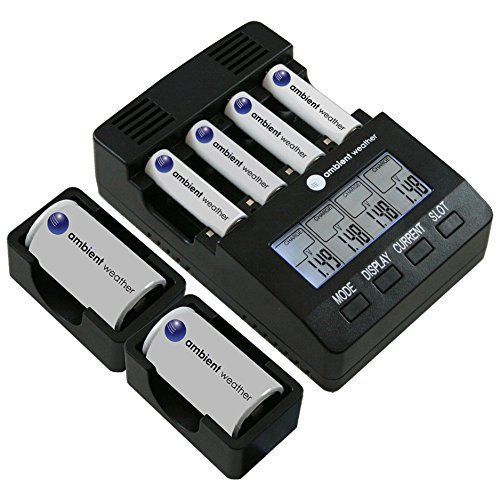 Ambient Weather BC-2000-CD-KIT Intelligent Battery Charger for AA/AAA/C/D Rechar