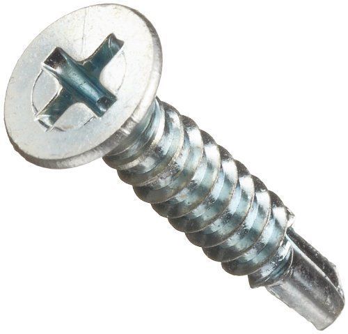 Steel self-drilling screw, zinc plated finish, flat head, phillips drive, 1-5/8 for sale