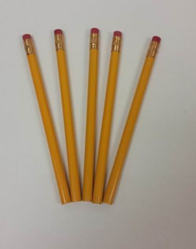 Lot of 72 Pieces - Round Yellow Carpenter Pencils with Erasers + FREE SHIPPING