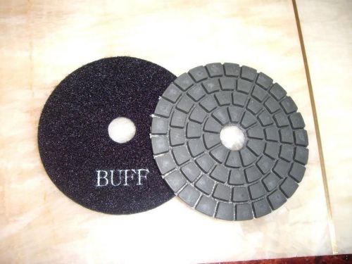 5 PIECES 4&#034; DAMO Black Buff Pad Granite Polishing &amp; Glazing/ Final Buffing Pad