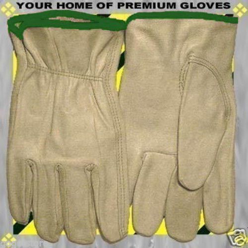 Premium driver leather work chore m-glove cowhide 1 pair bid winter for sale