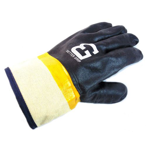 Bettergrip premium black pvc glove safety cuff for garbage pick up and oil for sale