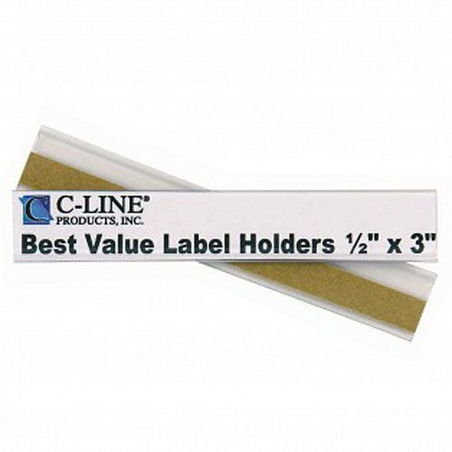 C-Line 1/2&#034; x 3&#034; Best Value Shelf/Bin Label Holders - 50/PK Free Shipping