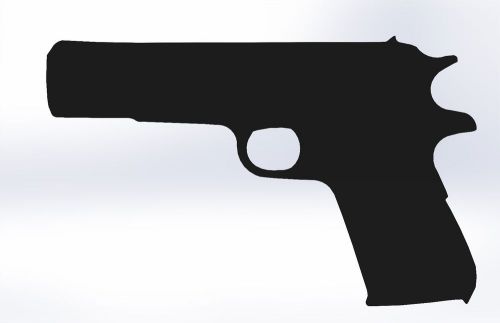 1911 Colt hand gun pistol CNC Plasma, laser, router .dxf clip art