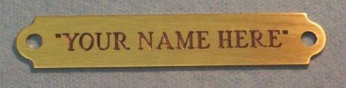 Custom Engraved Solid Brass 3/4 x 4 &#034;E&#034; Name Plate Sign ID Tag Picture Frame USA