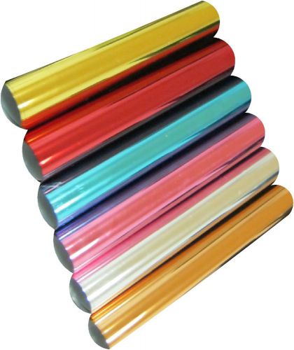 Metallic flex quality heat press transfer 6 color kit 20&#034; x 12&#034; each roll for sale