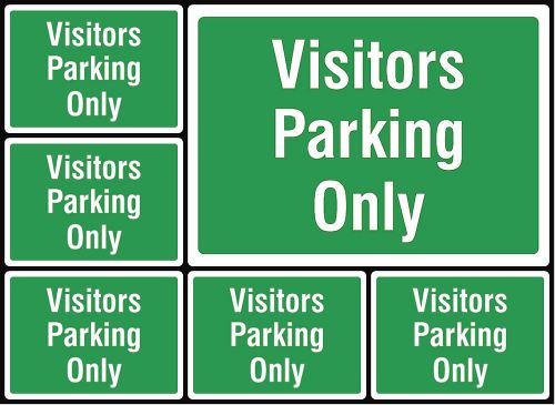Business Office School Building Pack Of 6 Signs Visitors Parking Only 6 Qty s162