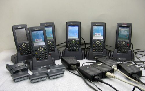 Lot (6) intermec 700c pocket pc barcode scanners w/ charging docks/ pwr supplies for sale