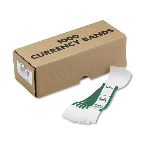 Currency straps self sealing $200 value white/green 1000/box for sale