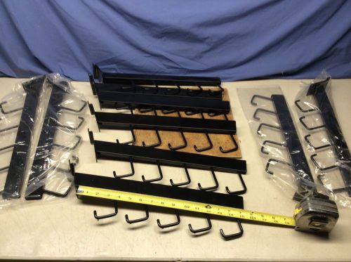 Lot of 10 -  15&#034; slatwall 5 j-hook waterfall hanger arms all black great cond for sale