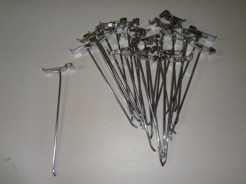 Lot of 25 -  12&#034; CHROME GRID WALL HOOKS FOR GRID WALL PEGS PANELS STORE DISPLAYS