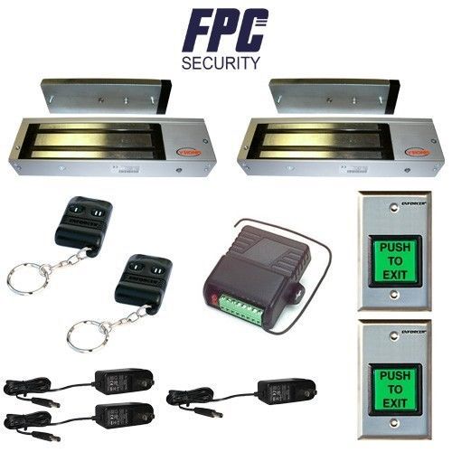 FPC-5020 2 door Access Control outswinging door 1200lbs Electromagnetic lock kit