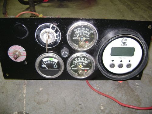 Diesel engine gauge panel murphy lor autofeed tach oil volts temp w/ harness cat for sale